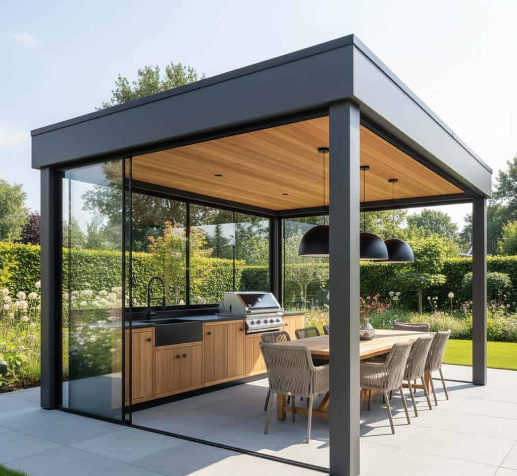 Tuinoverkapping met glas