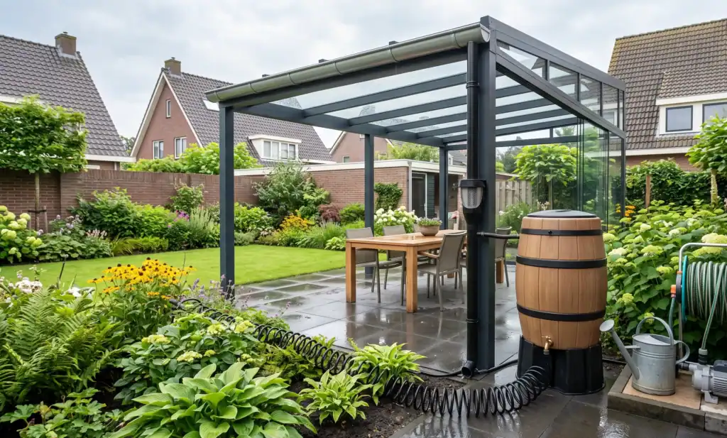 Regenafvoer Overkapping